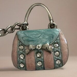 🗝️Elegant Pink and Aqua Handbag keychain